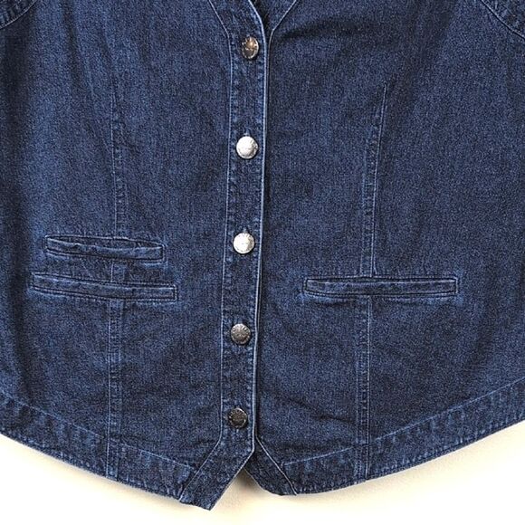 Orvis Dark Blue Denim Vest 100% Cotton Size M - Picture 5 of 7
